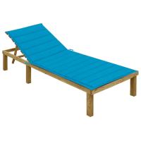 vidaXL Tumbona con cojín madera de pino impregnada en color Negro/Verde brillante/Estampado cuadros rojos y más | acolchados duraderos para sofás de jardín terraza exterior - details 5