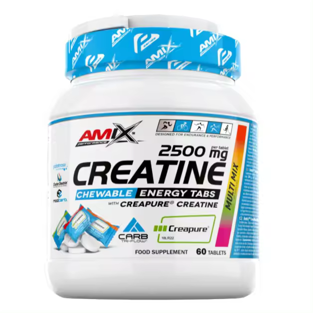 AMIX - CREATINA MASTICABLE!!! **60 chicles** Aprovecha al máximo tus entrenamientos con la Creatina Creapure® Performance, especialmente formulada para quienes buscan optimizar su rendimiento en sesiones de alta exigencia. - 1