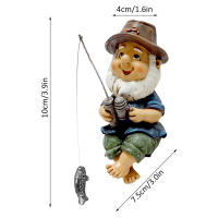 Estatua De Pecador Gnome Para Jardín Figura De Enano Mágica Decoración Para Valla Patio Jardín Pared Material RESIN - details 5