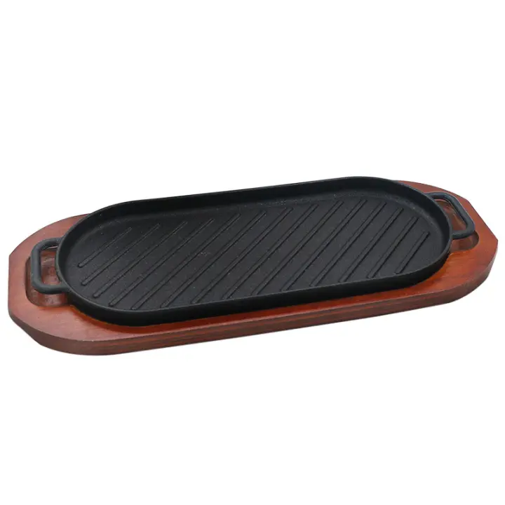1 Parte inferior Pescado Fajita Carne Interior Parrilla de metal Parrilla de Madera Astilla de Madera prequemadas Manijas Servidor Palet Madera - 1