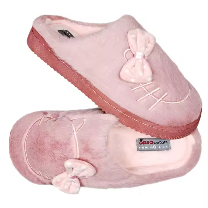 ZAPATILLAS DE CASA PARA INVIERNO CON PELO,ZAPATILLAS DE MUJER,Zapatillas de invierno con pelo,4 COLORES,rosa,gris,ANTIDESLIZANTES,CM, FESPU - 1