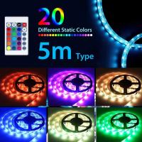 Tira LED rgb luces led habitacion 5M luz led,led tv tiras led USB 5050 leds habitacion con luces led 16 Colores IR Control Remoto y Controlador para TV, Fiesta, Bar y Pasillo - details 1