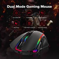 Ratón gaming Redragon M910-KS, 5 niveles DPI, potenciómetro ajustable, conexión inalámbrica y por cable, iluminación RGB, rueda antideslizante, larga duración de batería, ideal para oficina y juegos - details 0