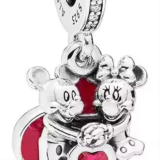 Pandora Charm colgante en plata de ley Minnie y Mickey con Amor 797769CZR，Incluye Caja Original - 1