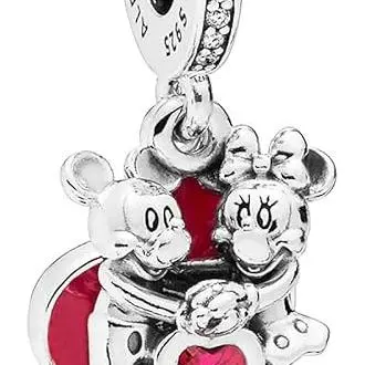 Pandora Charm colgante en plata de ley Minnie y Mickey con Amor 797769CZR，Incluye Caja Original - 1