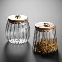 Juego De Botellas De Almacenamiento Para Cocina Jars De Vidrio Tapa De Madera Airtight Contenedor Para Cereal Té Granos De Café Azúcar Ecológico - details 1