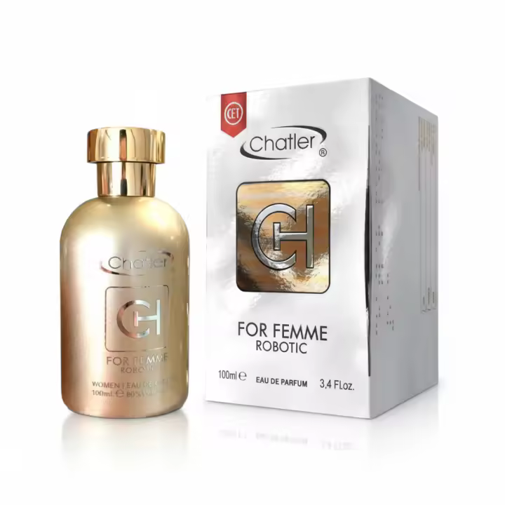 Perfume femenino For Femme Robotic Eau de Parfum de Chatler, fragancia elegante y moderna con aroma intenso y duradero. Ideal para uso diario o ocasiones especiales. Presentado en frasco original con estuche. 🚚 Envíos a España 24/48 horas. - 1