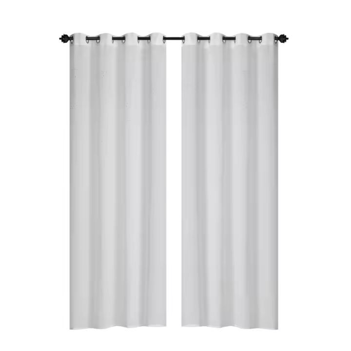 ILOVEHOME - Cortina para salon, cortina para habitacion tipo visillo con aspecto de lino con ojales, cortina individual moderna de 140 x260cm, blanco con perla brillo. - 1