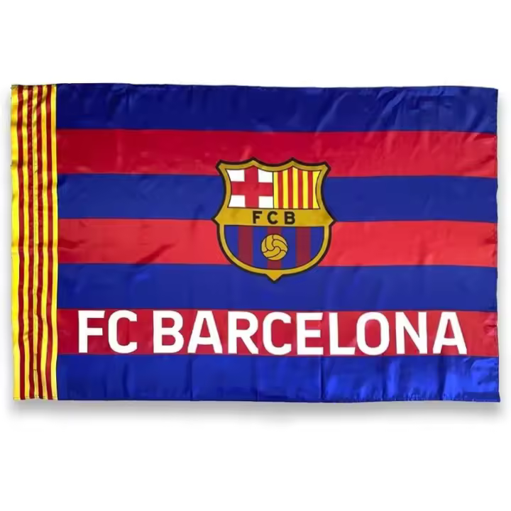 Bandera grande Fútbol Club Barcelona franjas horizontales 150x100cm producto oficial BBH74215 - 1