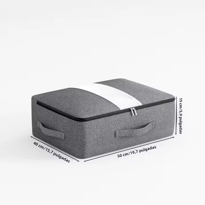 Bolsa De Almacenamiento Grande Para Cama Organizador De Ropa Con Cierre Hebilla Para Dormitorio Y Armario En Gris - 1