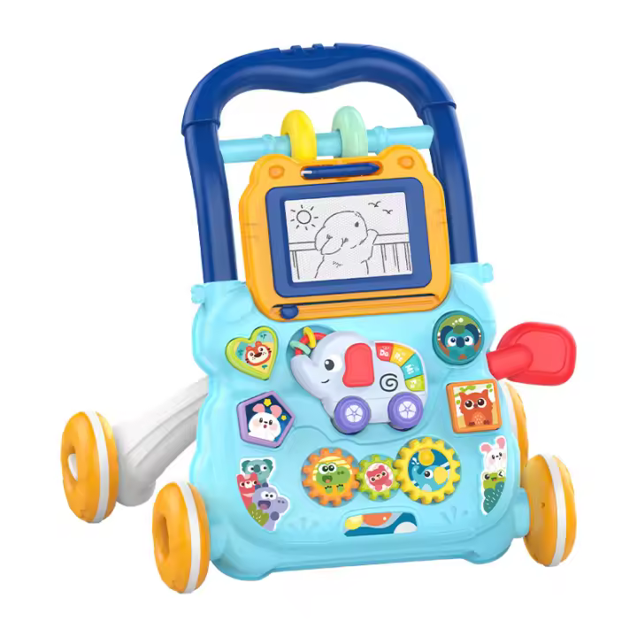Juguete De Caminador Para Bebés Con Tablero De Dibujo Y Música Aprendizaje Y Ejercicios De Pie Para Niños De 6 a 15 Meses Carro De Dibujar Infantil Con Dibujos Animados - 1