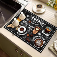 1pc Alfombra De Café Creativa Con Patrón Para Encimera De Cocina Absorción Rápida De Agua Para Utensilios Drenaje Para Escritorio Material De Arcilla De Diatomita - details 1