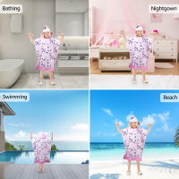 Toalla De Baño Infantil Con Capucha Microfibra Para Niños Ropa De Baño De Playa Y Cambio Tamaño Mini Estampado Animal - details 4