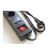 Led Light One Regleta de 4 Tomas + 2 Puertos USB. Negro. Cable 1.5 Metros 3x1,5mm H05VV-F - details 9