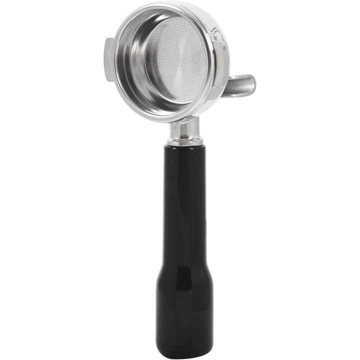 58 sin Fondo Portafiltro Desnudo Portafiltro - se Adapta a 58mm Expobar, Cohete, Máquinas de café Espresso Rancilio con 1 Taza de filtro de Canasta, de Doble Función de la Cuchara Incluida(Negro)