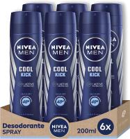 Nivea Desodorante Spray 200 ml. Men Cool Kick en Pack de 6 (6 x 200 ml)【ROUA】 - details 0