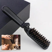 Cepillo De Pelo De Cerda De Jabalí Negro Plegable Portátil Masajeador Suave Para Viajes Herramienta De Peinado Para Hombres Y Mujeres Regalo Salon - details 2