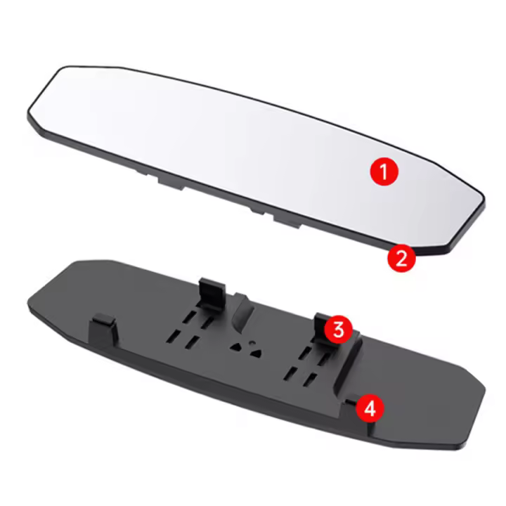 Espejo Retrovisor Convexo De Ancho Para Coche Antigolpes Y Anti-Reflectante Para Asiento Infantil Y Visera Solar Cubierta De Espejo Interior - 1
