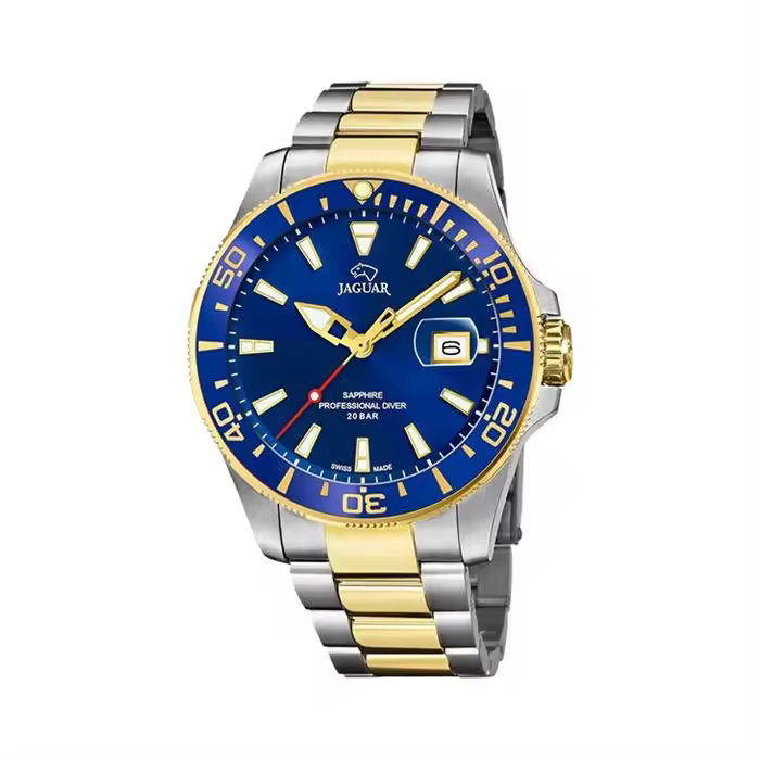 Reloj Jaguar Suizo Hombre Pro Diver Analógico Azul Acero Bicolor J863/C - 1