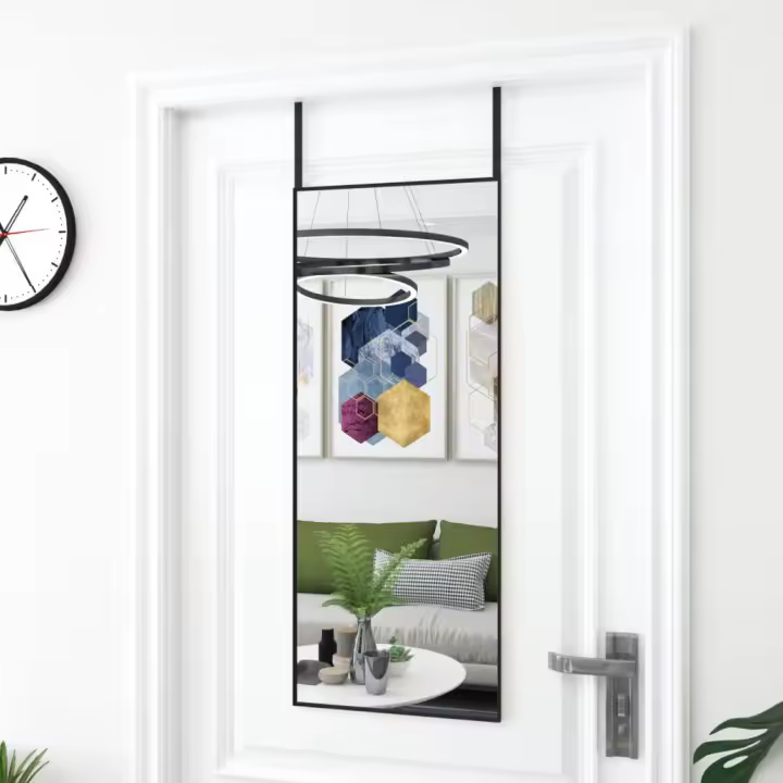 Espejo de puerta cristal y aluminio negro 40x100 cm - 1
