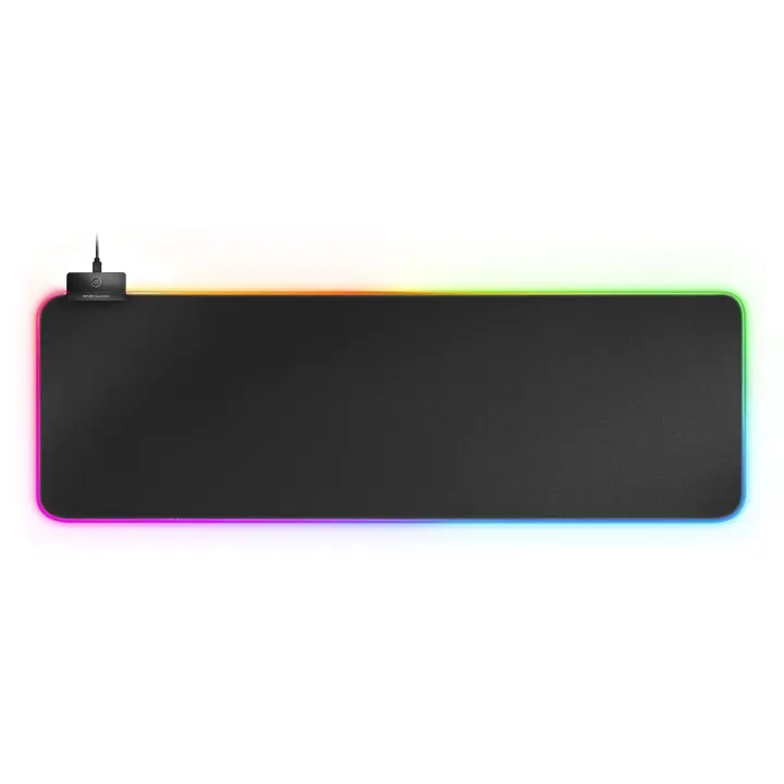 Mars Gaming MMPRGB2, Alfombrilla Gaming XXL, Iluminación RGB 12 modos, 2 USB 2.0, 800x300x4mm, Alfombrilla PC Negro o Plata - 1
