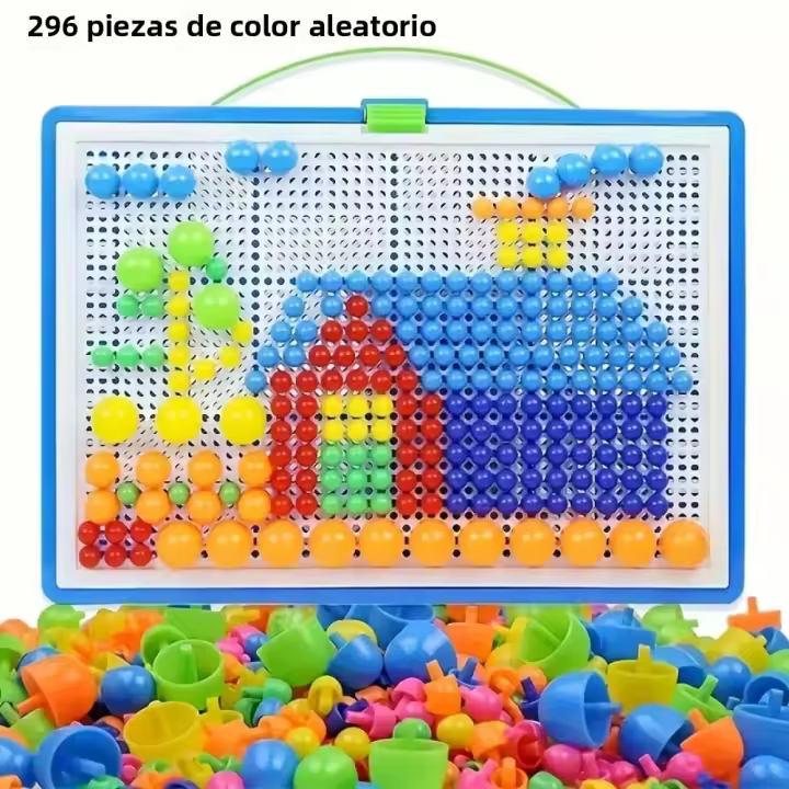 Juego De Construcción De Setas 296/592 Piezas Juguete Educativo Inteligente De Coloración Y Forma Para Niños Juego 3D De Puzzle - 1
