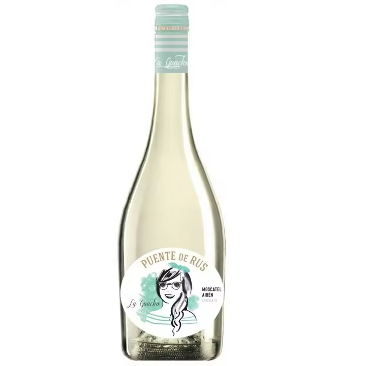Blanco y Tinto La Guacha Blanco - Moscatel y Airén - Semidulce - Bodegas Puente de Rus - Vino Blanco de La Mancha - 1
