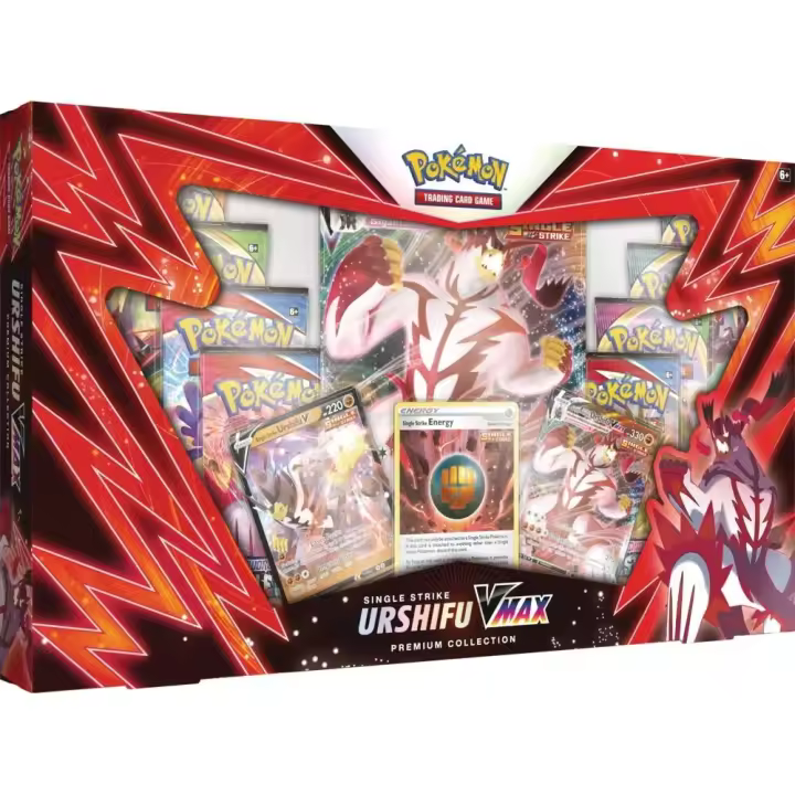 Caja Urshifu Single Strike VMax Premium Box - Rojo - Inglés - Cartas Pokemon Originales Tcg - 1