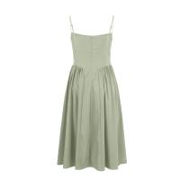 Vestido Midi Elegante Y Delgado Sin Espalda Para Mujer Vestido De Fiesta De Verano Elegante Con Suspensión Sólida Vestidos Para Mujer - details 30