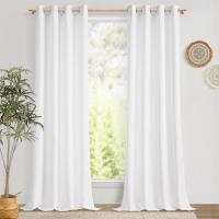 Cortinas de lino blanco para sala de estar, dormitorio moderno, 2 piezas, 150 x 250 cm, cortinas semitransparentes y tul para dormitorio de adolescentes, hermosas cortinas para comedor con ojales. - details 0