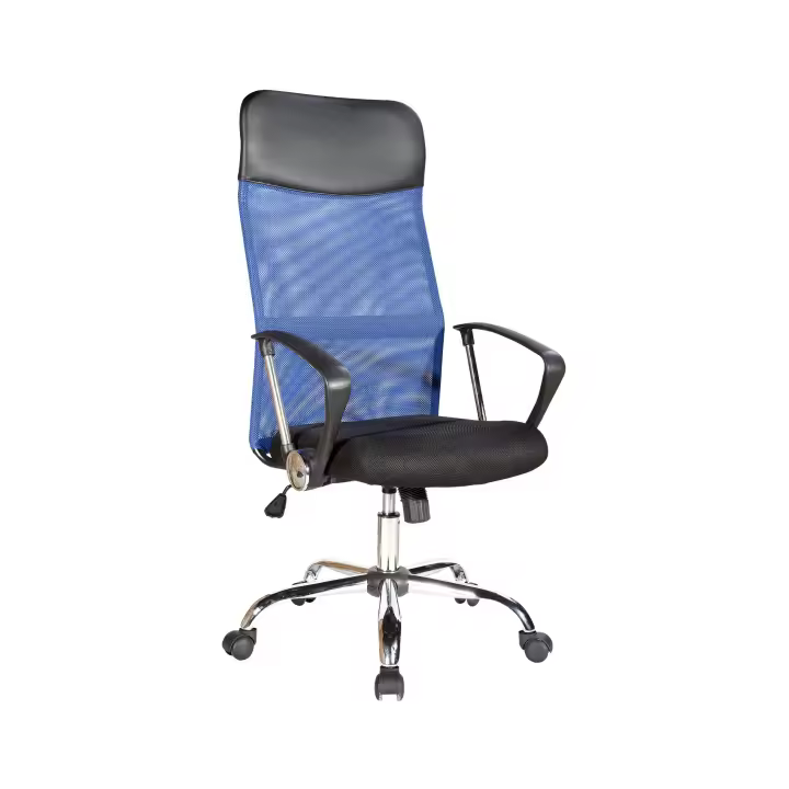 Rebecca Muebles Silla Oficina Negro Azul Polypiel Respirable 113/123X57.5x58,5 - 1