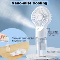 FGNS Mini Ventilador de mano con agua, Ventilador  Portátil nebulizador, humidificación silenciosa, Mini Ventilador de mano Recargable Cuatro velocidades del Viento con pulverización Agua para Exteriores, Oficina, Campamento - details 3
