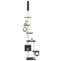 vidaXL Rascador para Gatos con Poste Rascador de Sisal 260cm Mascotas Color Gris,  Azul oscuro,  Beige y mas - details 1
