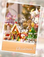 Bloques De Construcción Navideñas Rosa Árbol De Navidad Y Casa De Nieve Para Decoración De Escritorio Juguetes De Artesanía Para Niños Regalos De Fiestas - details 3