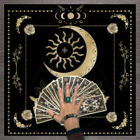 Mantel De Tela Para Cartas De Tarot 1pc Decoración De Juego De Cartas Pagan Con Fases De Luna Y Flores Estilo Pagan Para Atril Y Brujería - details 23