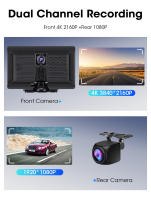 Grabadora De Vidrio Del Coche 10.1 Pulgadas 4K Con Carplay Y Android Auto Dual Lente Navegación GPS Grabación De Video Y FM - details 3