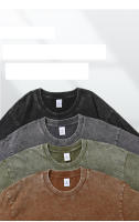 Camiseta Vintage Lavada Para Hombres Estilo Hip Hop Retro Punk Harajuku Algodón 250gsm Manga Corta Camiseta Ácido Top Casual - details 3