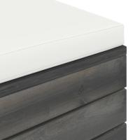 vidaXL Otomanas de palets de jardín 2 pzas cojines madera maciza pino - details 6