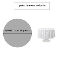 Mantel Redondo De 180cm Blanco Con Bordado De Mariposa Para Bodas Y Eventos Decoración De Mesa De Hotel Y Banquete - details 2