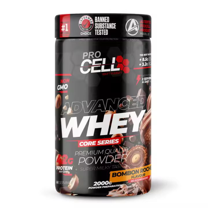 Proteina Concentrada- Whey Core 900g Bombon Rocher Procell Sport -  Proteína de Suero, Bajo en Carbohidratos y Grasas - 1