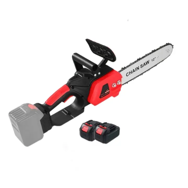 Motosierra Bateria 12 Pulgadas, Motosierra Eléctrica Inalámbrica de con 2 Baterías, Lubricación Automática, Motor Sin Escobillas de 3500W, Motosierra Manual Inalámbrica, 20000RPM, para Podar Árboles - 1
