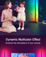 Lámpara De Piso RGB LED 140cm Para Ambiente Moderno Iluminación De Modo Dimmable Decorativa Para Dormitorio Instalación En Esquina Incluye Bombillas Control Remoto Material Aluminio - details 5