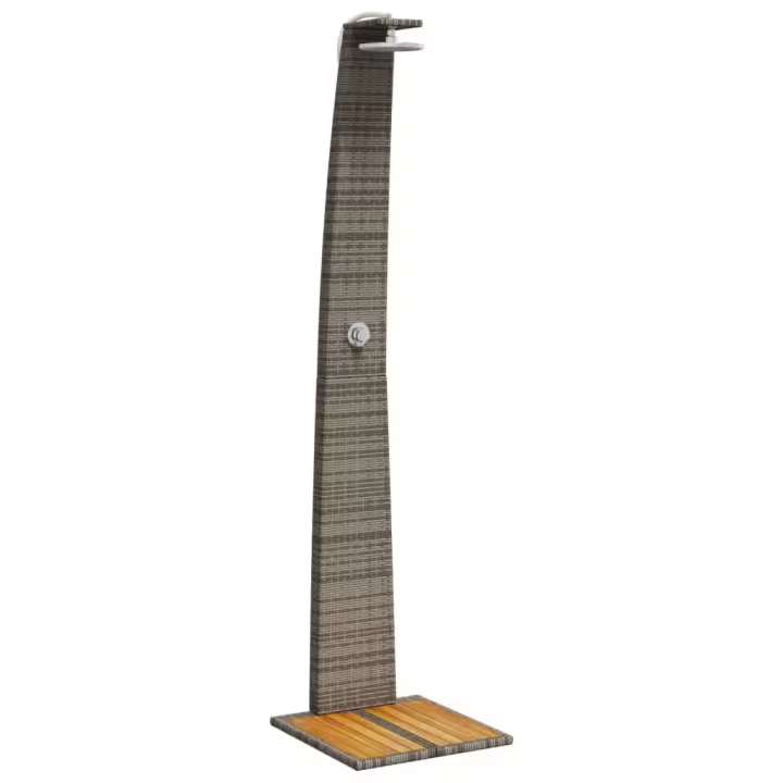 vidaXL Ducha de Exterior para Piscina Mueble Ratán PE Madera Acacia Color Beige,  Gris,  Negro y mas - 1