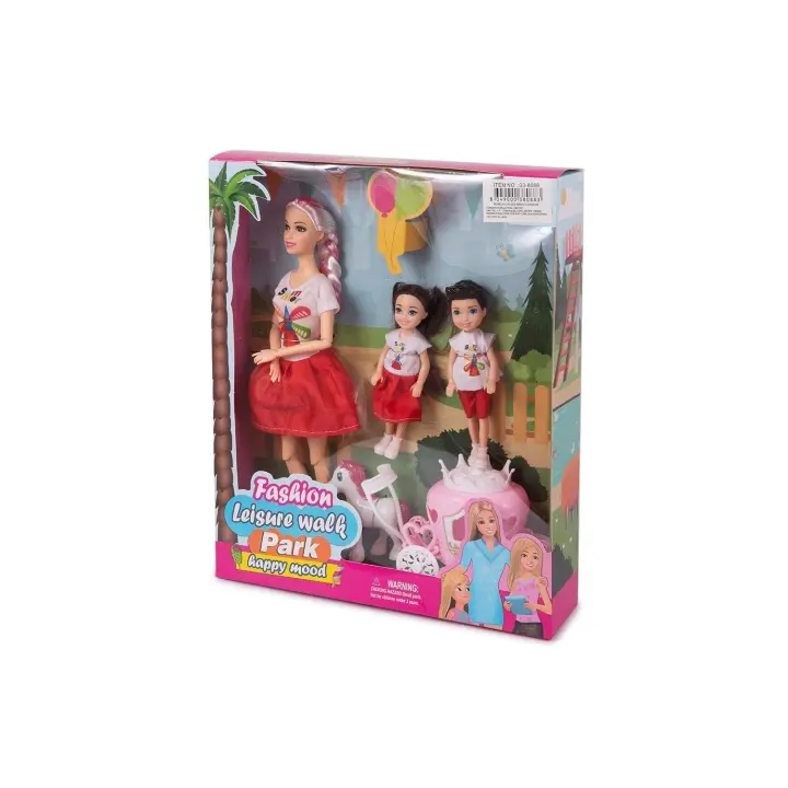 Muñeca con dos niños y carroza Toinsa 03-8088 Carroza Mágica con Mamá y Bebés - 1