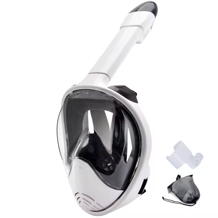 Máscara de Snorkel Completa con Montaje de Cámara Vista Panorámica de 180 Grados - 1