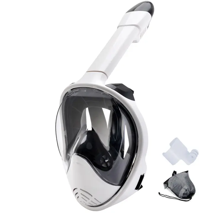 Máscara de Snorkel Completa con Montaje de Cámara Vista Panorámica de 180 Grados - 1