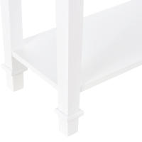 HOMCOM Mesa de Consola Multifuncional Mesa Auxiliar para Sala Pasillo Comedor con 2 Estantes 1 Cajón Extraíble Manija Estilo de Retro Pino 75,6x27,5x80,5 cm Madera Natural Blanco - details 4