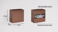 Lámparas De Pared Modernas Cuadradas Para Interior Luz Para Dormitorio Y Sala De Estar Lámparas De Aluminio Dorado/Café Iluminación Fixa - details 0