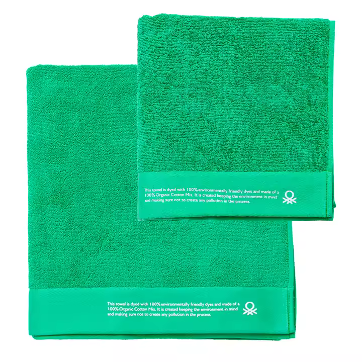 Benetton Juego de 2 Toallas de Baño Algodón Orgánico Azul - 1