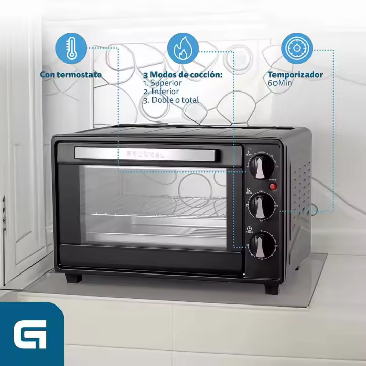 Horno eléctrico multifunción de sobremesa  de 23L - HR-23SS - 1600W - Acero inoxidable - 1